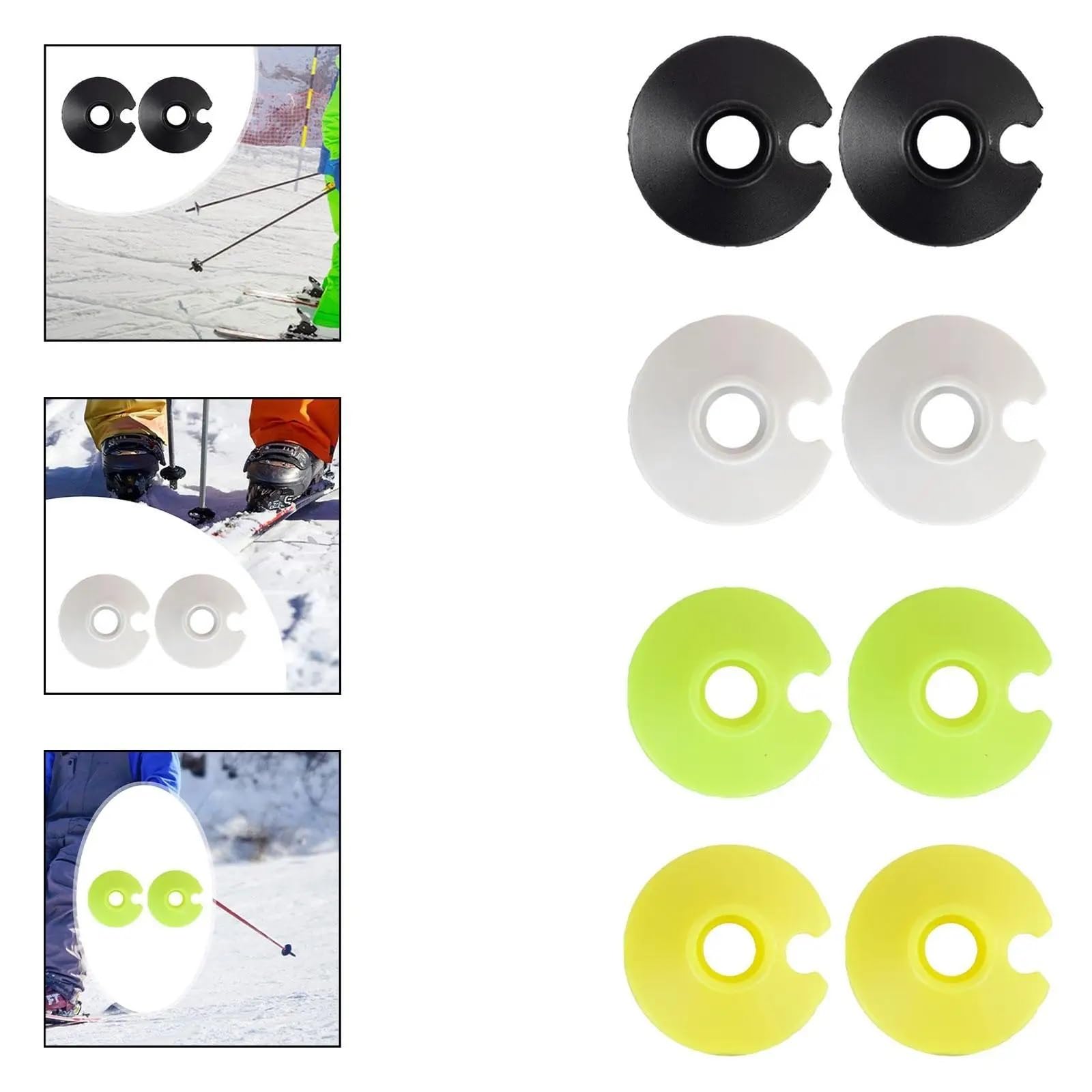 Lot de 6 paniers de bâtons de randonnée, protections de pointe de rechange pour bâtons de marche, paniers de boue et de neige en ABS
