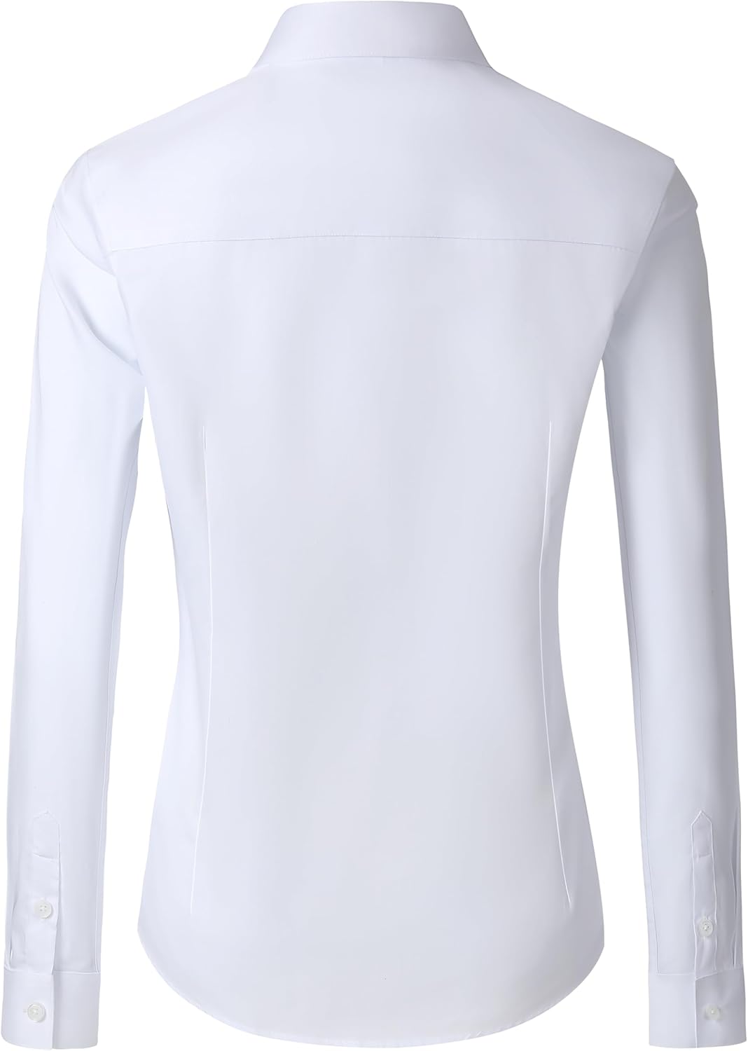 CUNLIN Womens Cotton Button Down Shirts for Women Fitted Long Sleeve Formal Dress Shirt Work Blouses Tops - Image 3