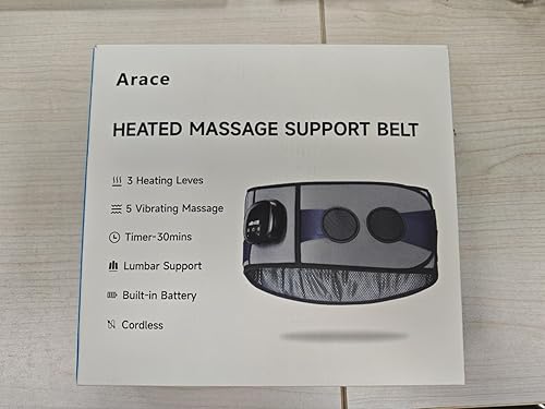 Miniatura 8 de Masajeador de espalda baja, almohadilla térmica inalámbrica con masajeador para aliviar el dolor de espalda, 47-60 pulgadas, almohadilla térmica