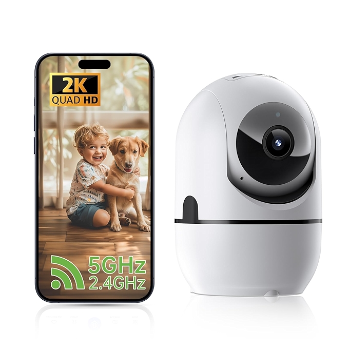 2K室内监控摄像头 360°全景宠物狗猫摄像头 支持手机APP夜视双向音频