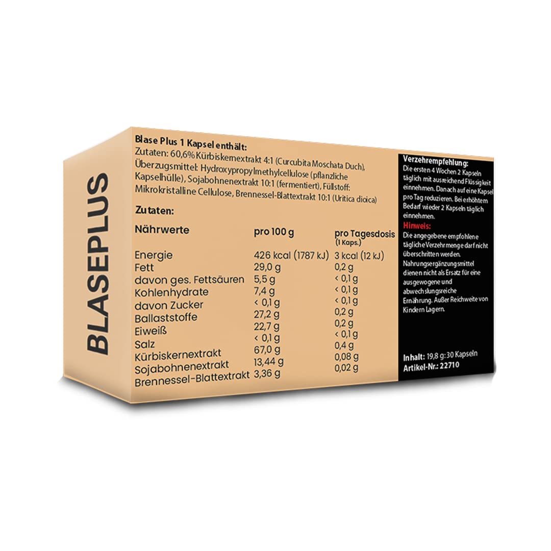 Blase Plus - 30 Kapseln bei Blasenleiden und Reizblase - stark und hochdosiert - diskrete Lieferung