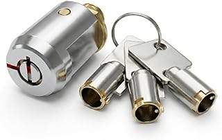 Heavy-Duty 3/4 inches （19mm） Roll-Up Door Cylinder Lock with 3 Alloy Keys for Storage Unit.Premium Self-Storage Locker Cylinder Lock Set (Includes 3 Keys) (Design 002, 1 Count)