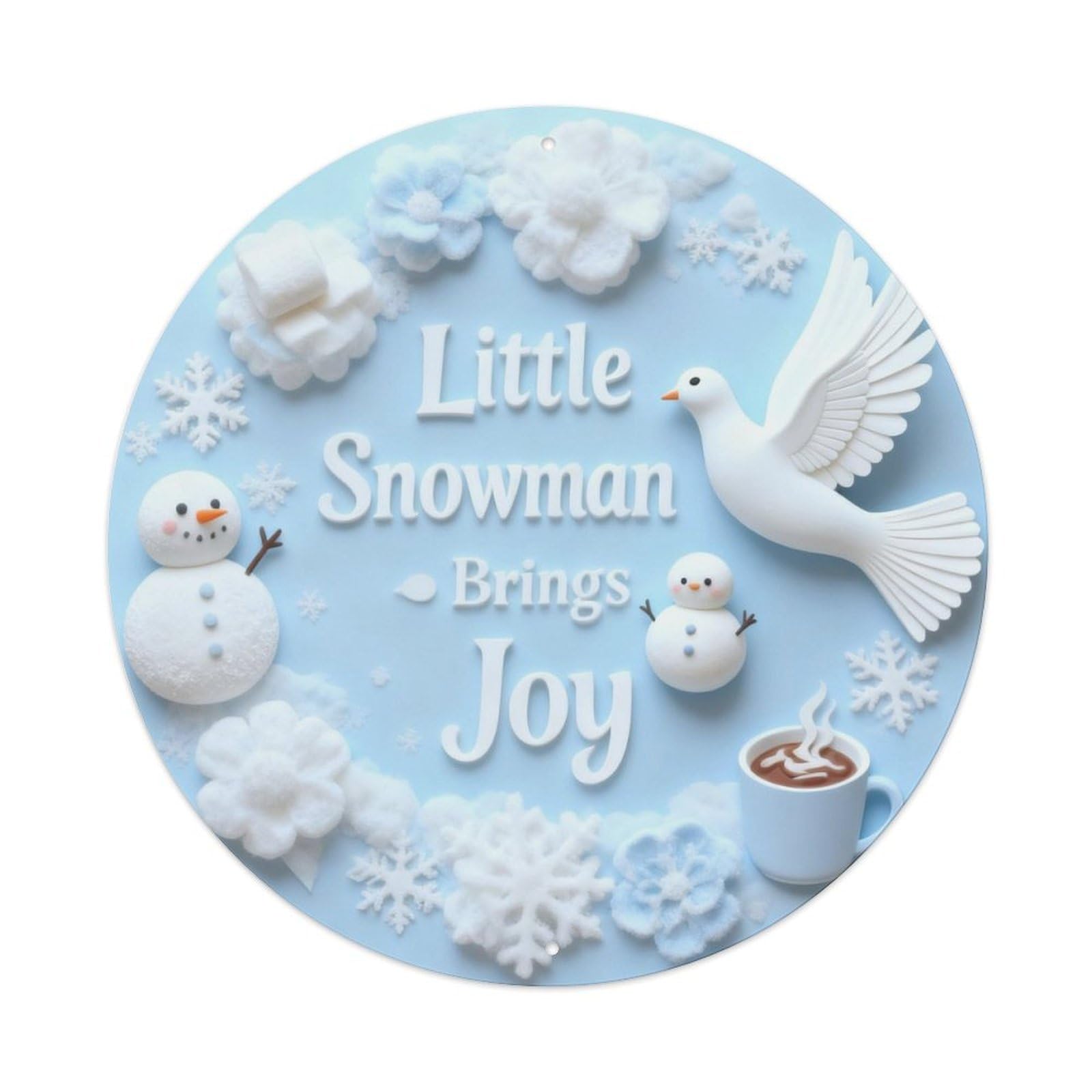 Cute Little Snowman Christmas Metal Tin Sign Plaque
