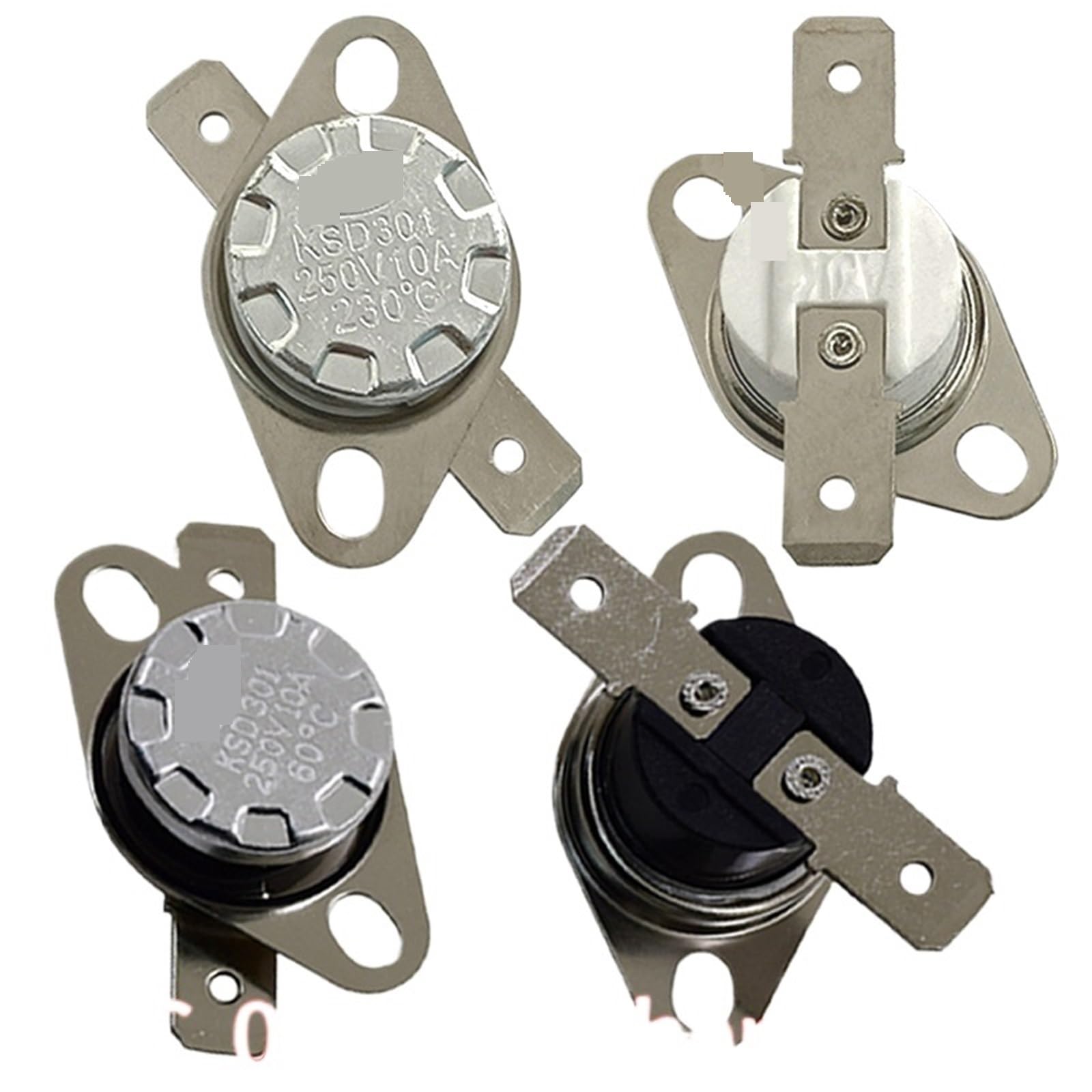 50PCS Bimetal Thermostat KSD302/KSD301 0C-350C 10A250V 100C 115C 120C 130C 135C 140C 145C 150C 160degrees Normal Closed Open(Normally Closed,230C-ceramics)