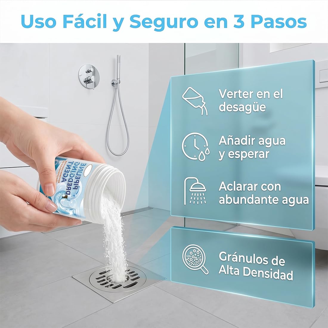 Turbonet 2.0 Desatascador en polvo, 260g Pipeline Desatascador, Pipeline Dredging Agent, Espuma Limpiadora Tuberias, Potente Limpiador De Fregadero y Drenaje (1 Botella)
