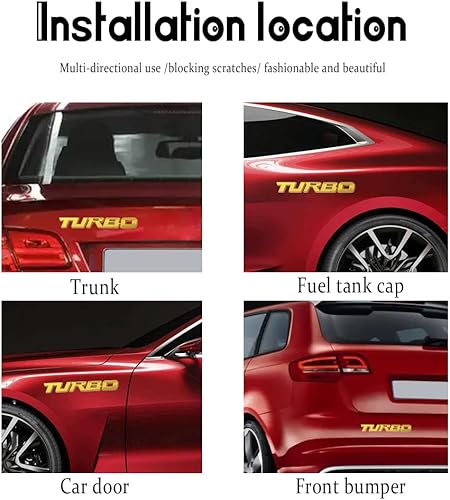 Miniatura 6 de Emblema turbo para automóvil calcomanía con emblema de letra 3D metal 3D turbo de alta calidad para guardabarros lateral del automóvil calcomanía de