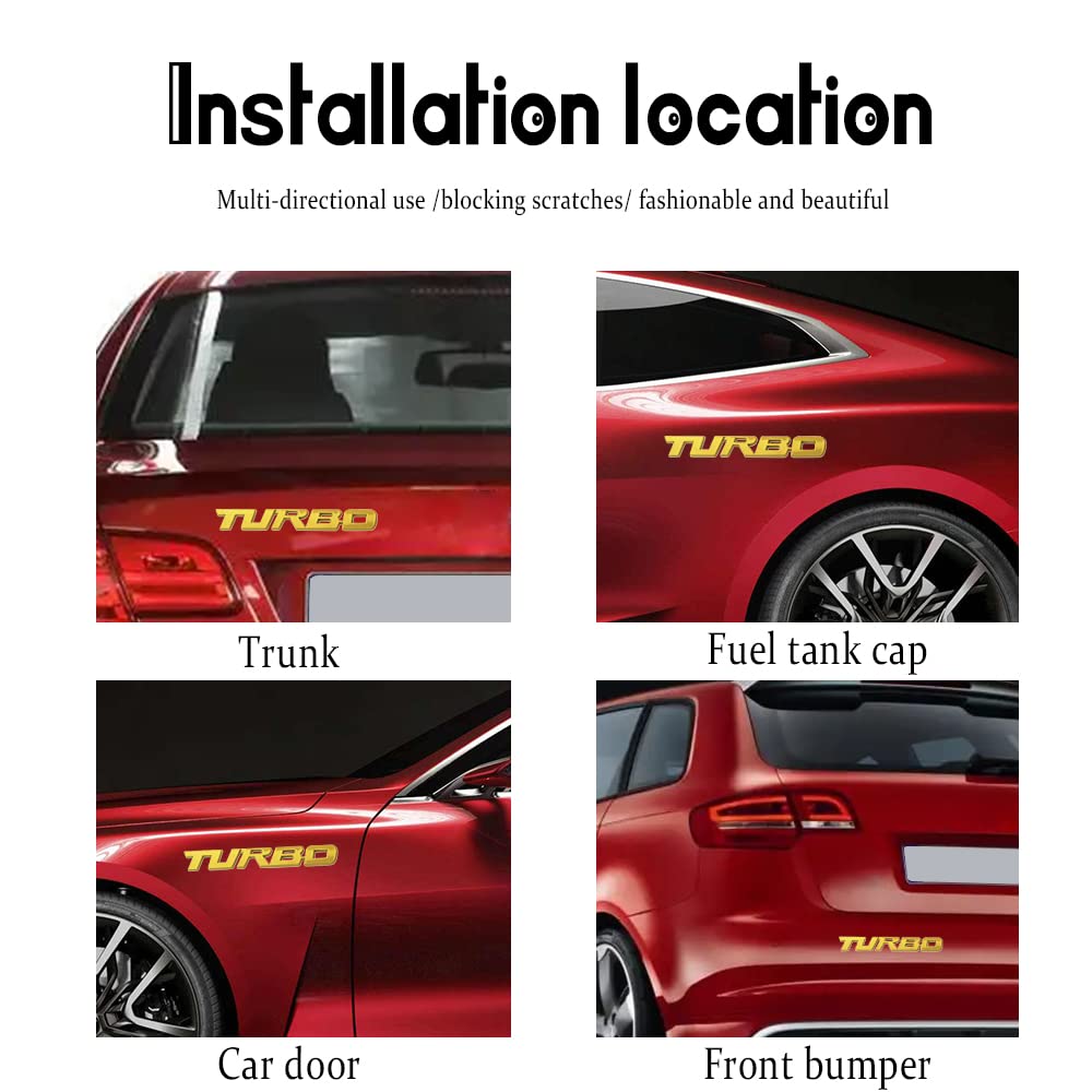 Autocollant 3D Métal TURBO – Sticker Voiture Style Racing – Facile à Coller Et Résistant