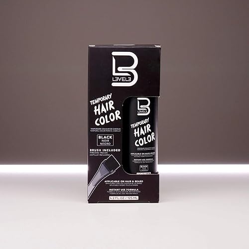 Miniatura 5 de L3 - Color temporal de barba - Barba completa en minutos - Fácil de aplicar y no requiere mezcla - Tinte negro de aspecto natural de nivel 3
