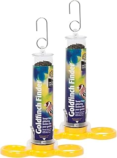 Jacobi Jayne® Goldfinch Finder X 2 - PACK OF TWO - Small Niger Seed Feeder, Bird Feeder for Small Birds, Ready-To-Go Pre-Filled With Seed, Hanging Bird Feeders For Small Birds