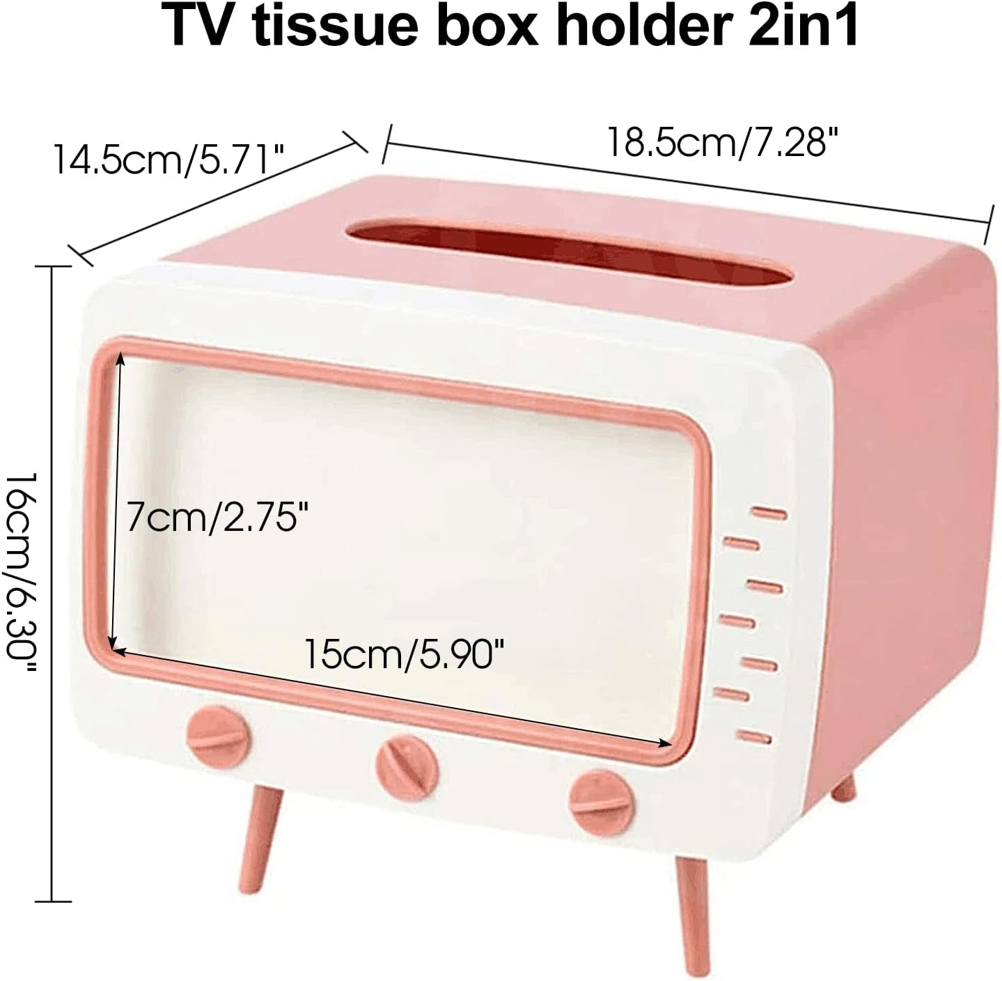 SGVAHY Support de boîte à mouchoirs rétro - Design TV unique, pratique et décoratif pour maison et bureaux - Image secondaire