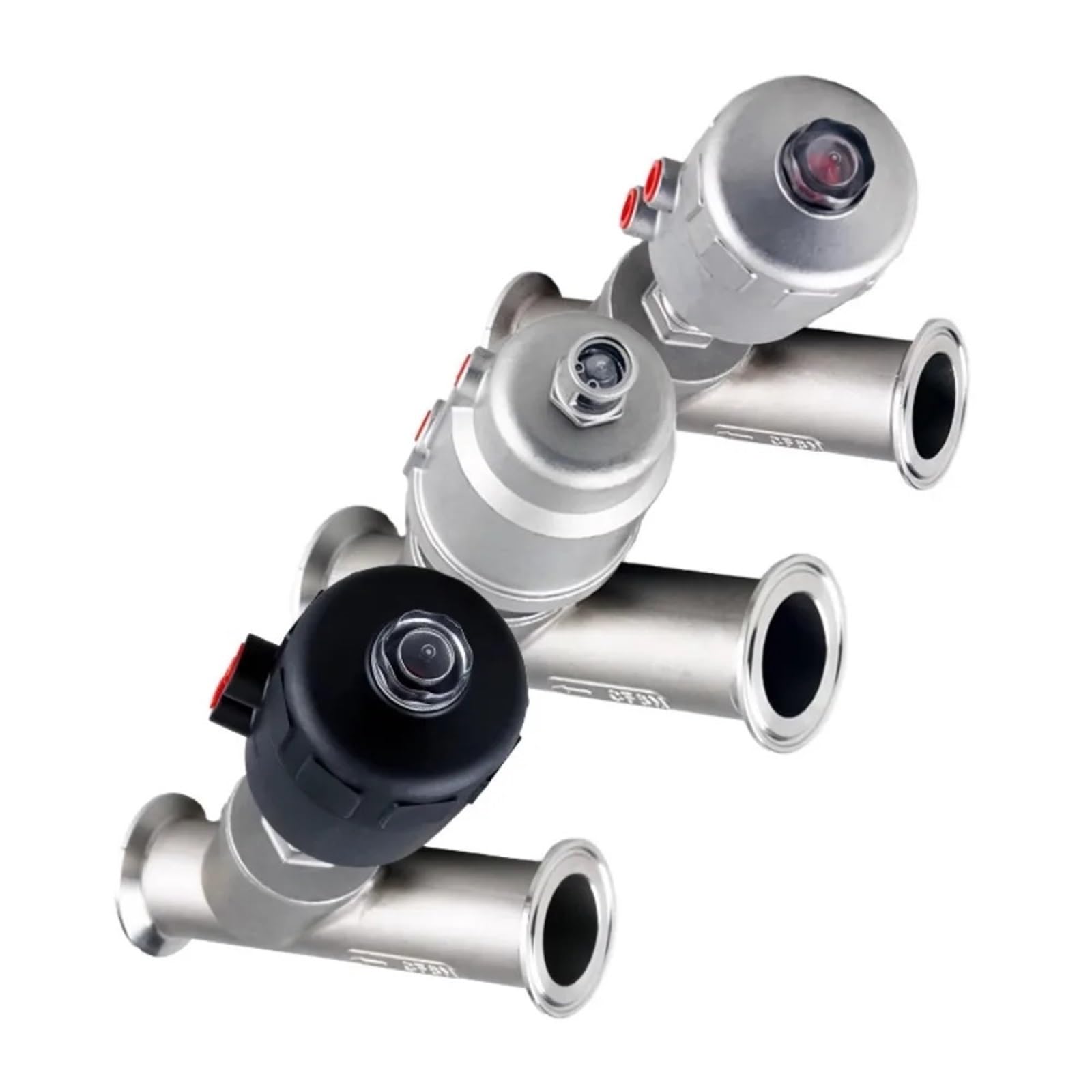 Vanne à siège incliné pneumatique DN32 en inox 304 type C