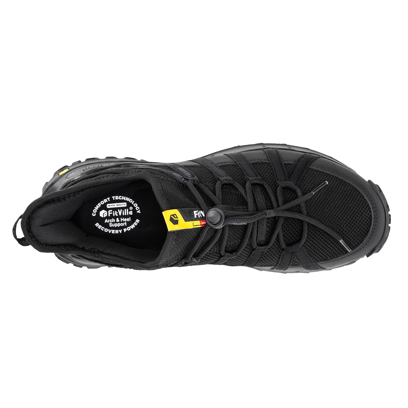 FitVille Zapatillas de Senderismo Hombre Extra Anchos Zapatos de Trekking Sin Cordones Transpirables Montaña Zapatillas Ligeros para Caminar Exterior Antideslizantes