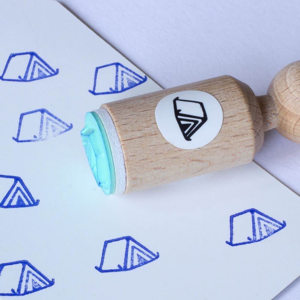 Luck and Luck Tent Mini Rubber Stamp, Camping Wooden Rubber Ink Stamp, Craft Greetings Stamps, Small Wooden Stamps, Scrapbook Stamps