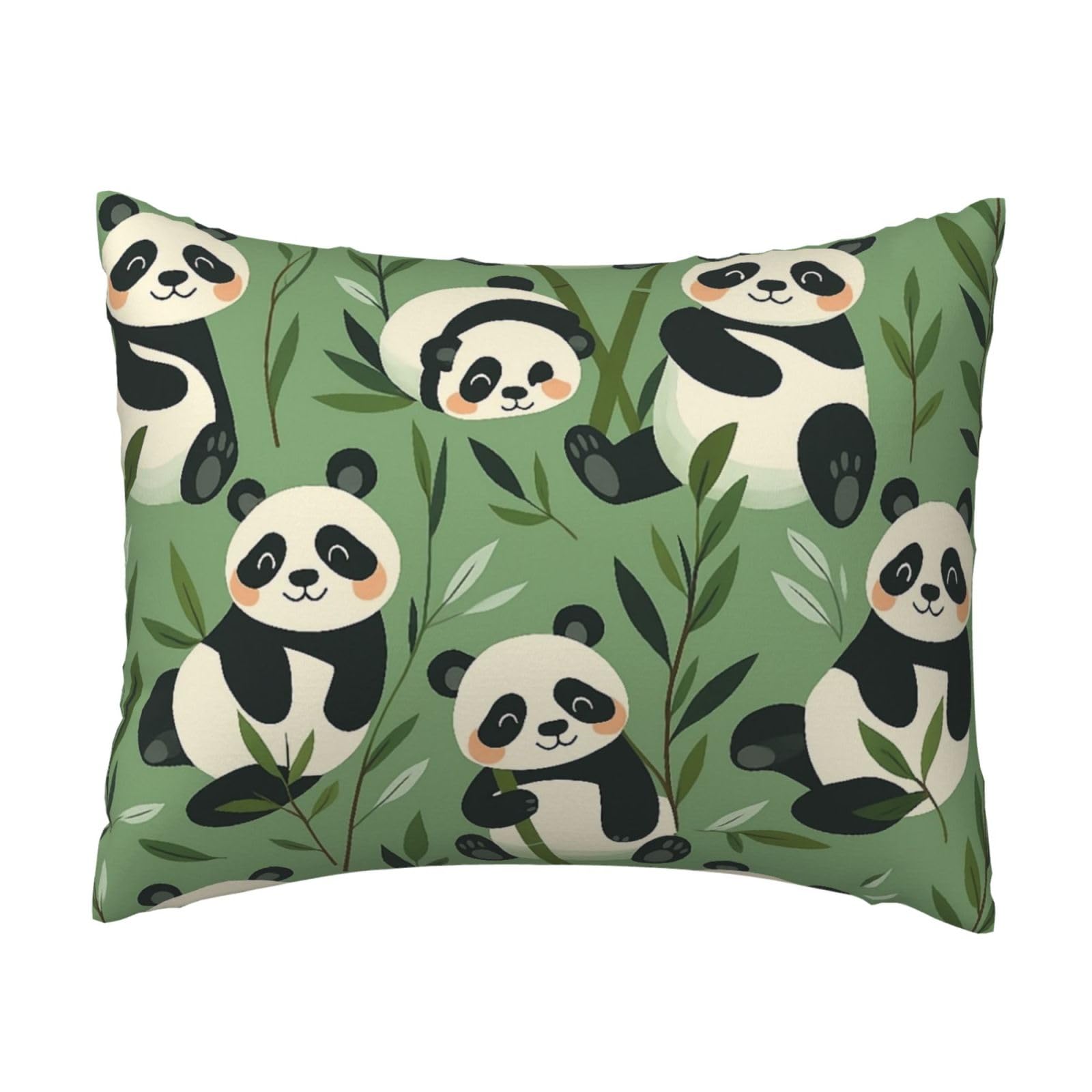 Lovely Panda and Bamboo Pillowcase Soft Plush with Zipper Decorative Pillowcovers 16x20 in