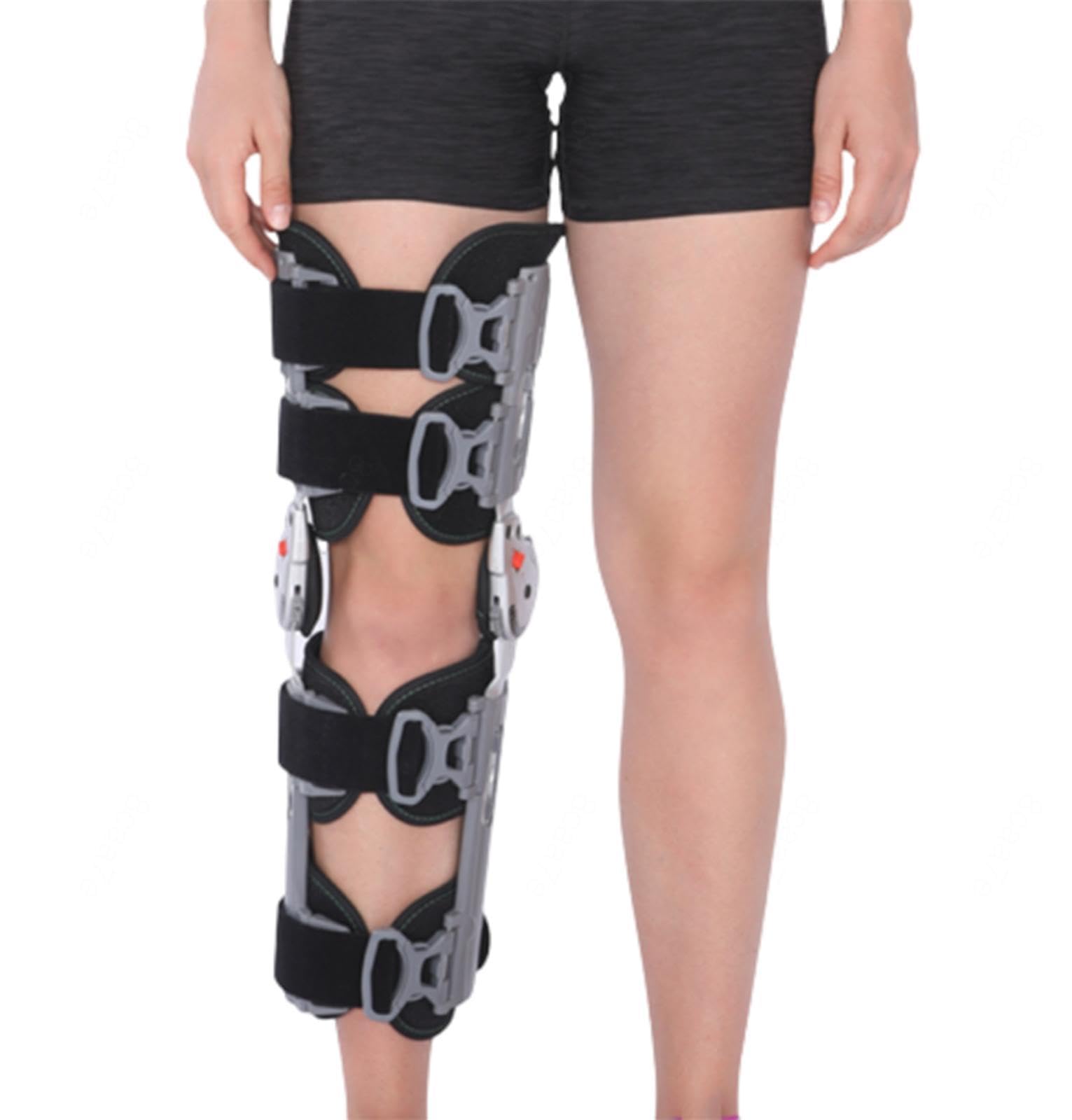 Rodilleras ROM con Bisagras con Estabilizadores Laterales Soporte de Inmovilizador de Rodilla Ajustable Postoperatorio Ortesis Ortopédica para ACL MCL PCL Artritis Desgarro de Menisco
