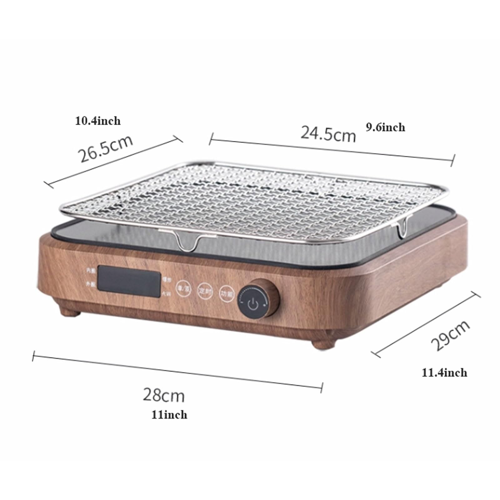 Portátil Parrilla eléctrica for interiores, parrilla sin humo, for uso familiar, for barbacoa, preparación de té, café y agua hirviendo, 2200 W Cámping(Blanco)