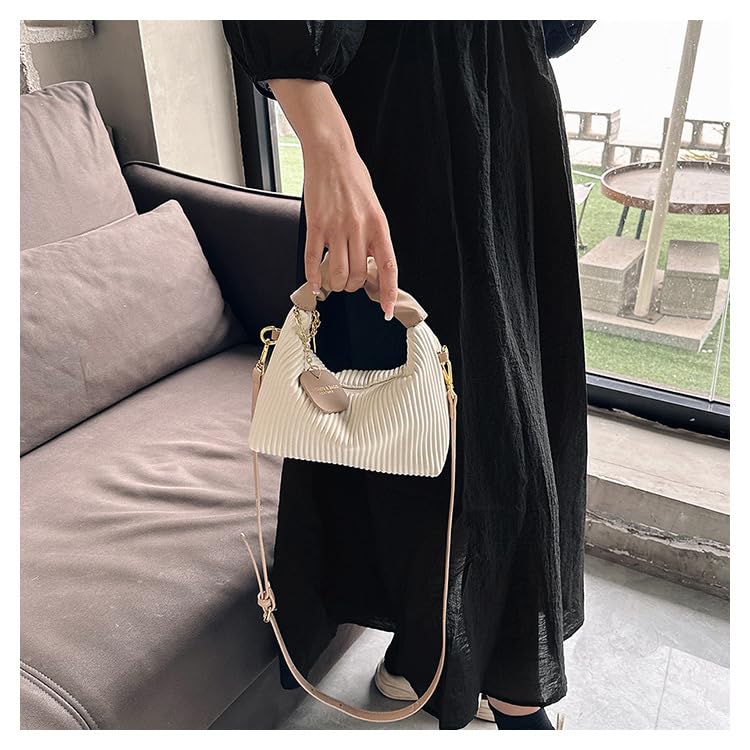 Women’s Nude Beige Evening Purse, Soft Leather Handbag, Small Off White Dressy Clutch, Bridal Shoulder Bag for Wedding Guest, Crossbody Party Elegant Cocktail Purses for Formal Women2