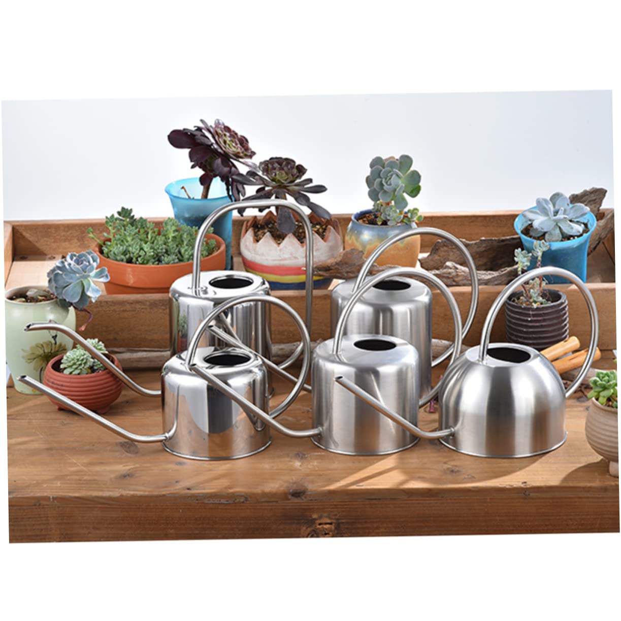 Regadera de Jardinería 1. 3 L Acero Inoxidable Boquilla Larga