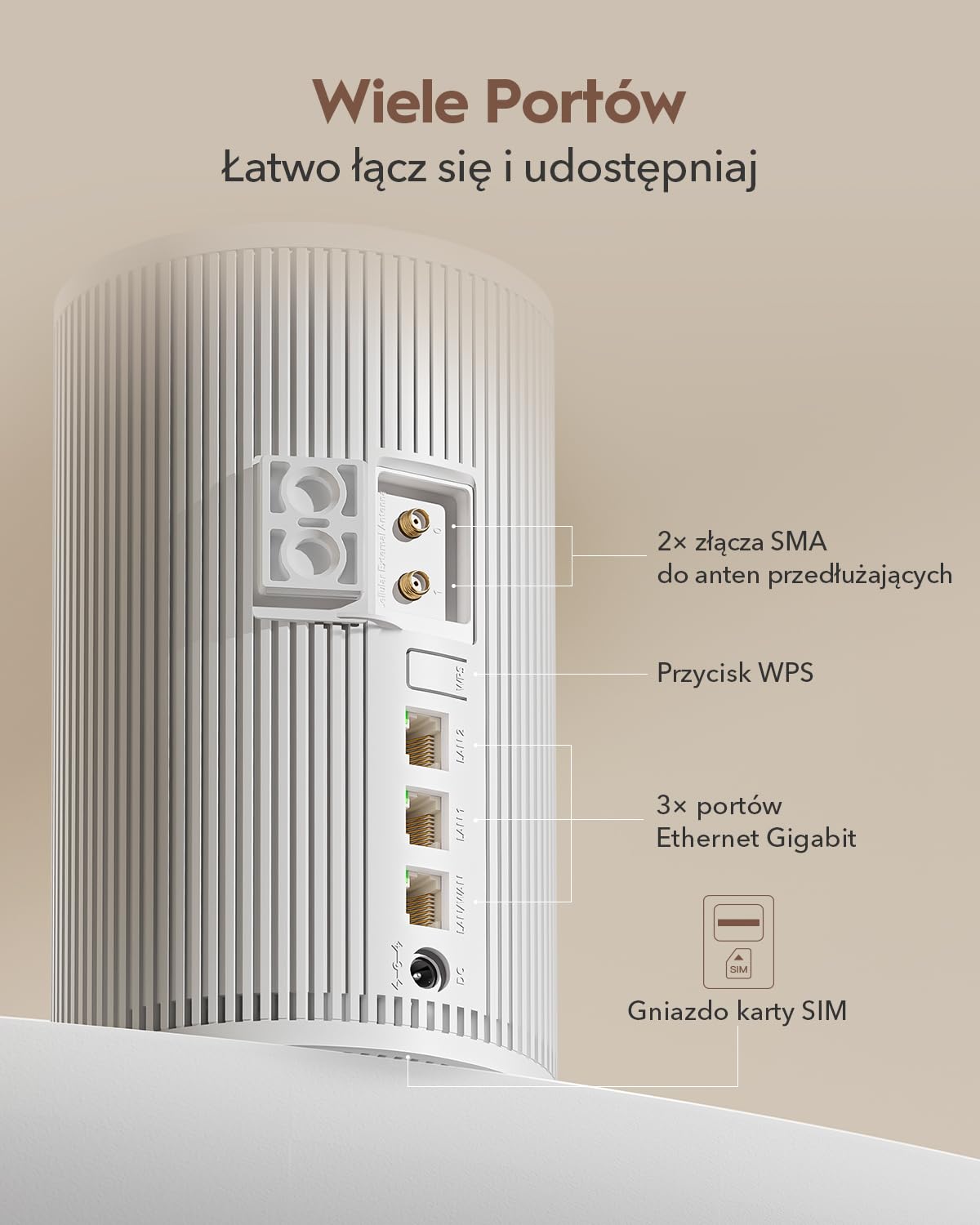 Cudy Router 5G karta SIM P4 AX3000 Wi-Fi 6 do całego domu, MU-MIMO, anteny wewnętrzne, odblokowane gniazdo SIM, Cudy Mesh i aplikacja, serwer VPN