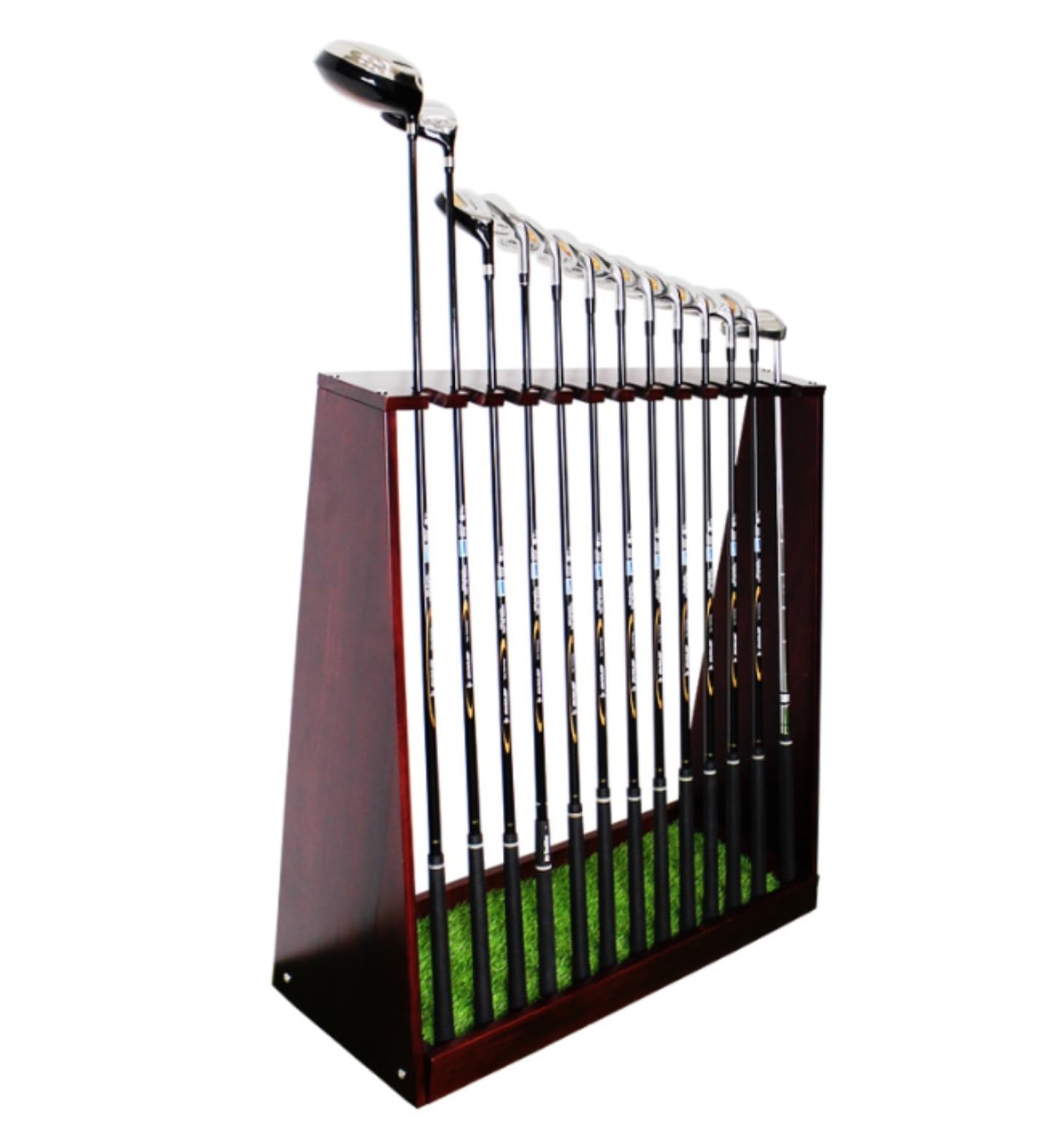 MHbdfsxz Golf Club Organizer For Indoor Outdoor Wooden Golf Club Display Stand 18 Hole Holder Storage Rack Indoor Outdoor Organizer Golf Course Accessories