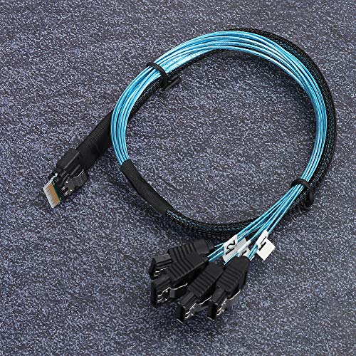 Wisoqu Mini SAS Cable, 4 Channel Availability and Scalability Mini SAS Line, Data Cable, for Server Hard Drive Computer Host