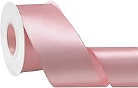 Vista 165 de Cinta de satén rosa polvoriento de doble cara, 3/8 pulgadas x 50 yardas, cintas de poliéster rosa polvoriento para envolver regalos, cinta de tela
