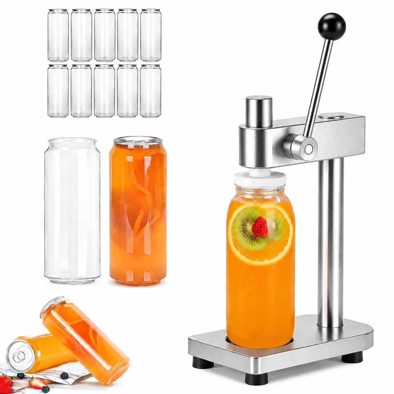 aromaoveite Manual Can Sealing Machine, Can Sealing Machine For Jars Diam 55mm, Common Bottles Sealer For Pet Tin Can Cup Sealer,Height Adjustable,Suitable For Beer,Juice,Coffee Silver