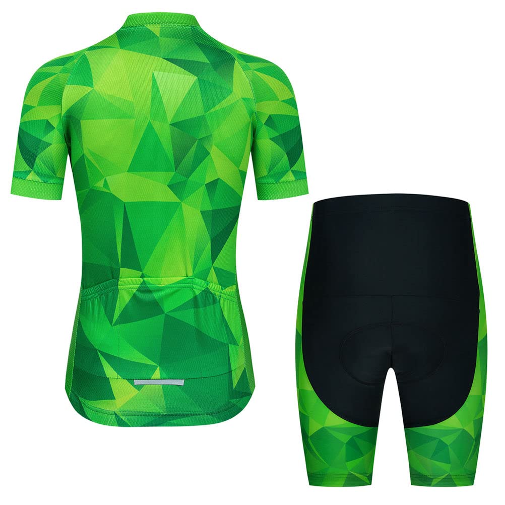 Damen-Fahrradtrikot-Set, Sommer-Kurzarm, Mountainbike-Shirt und Shorts Set für MTB-Anzug, Fahrradbekleidung