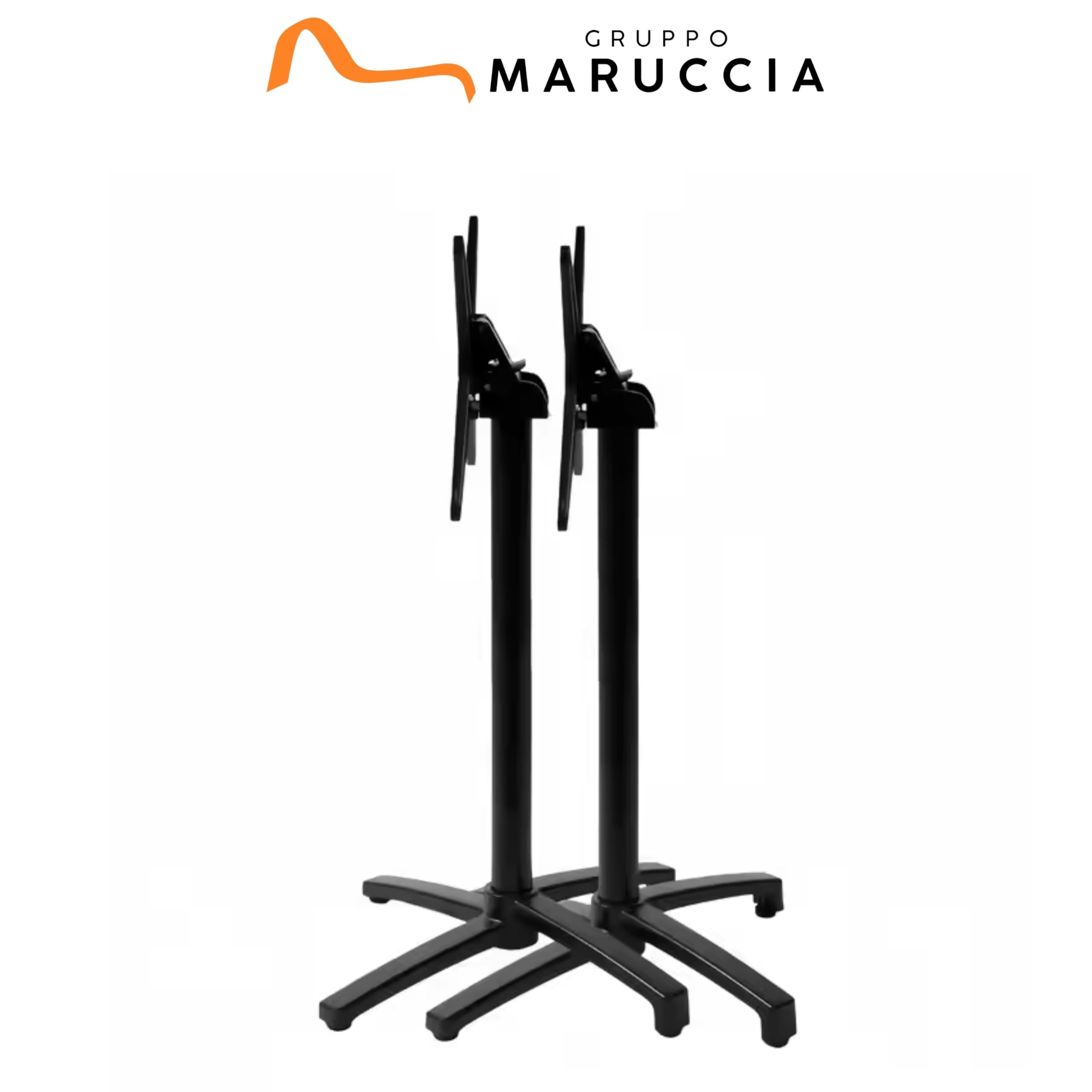 Gruppo Maruccia - Base per Tavolo in Alluminio - Piede Centrale a Razze - Sistema Salvaspazio con Ribaltamento Piano - Per Allestire Bar, Ristoranti, Pizzerie (Antracite)