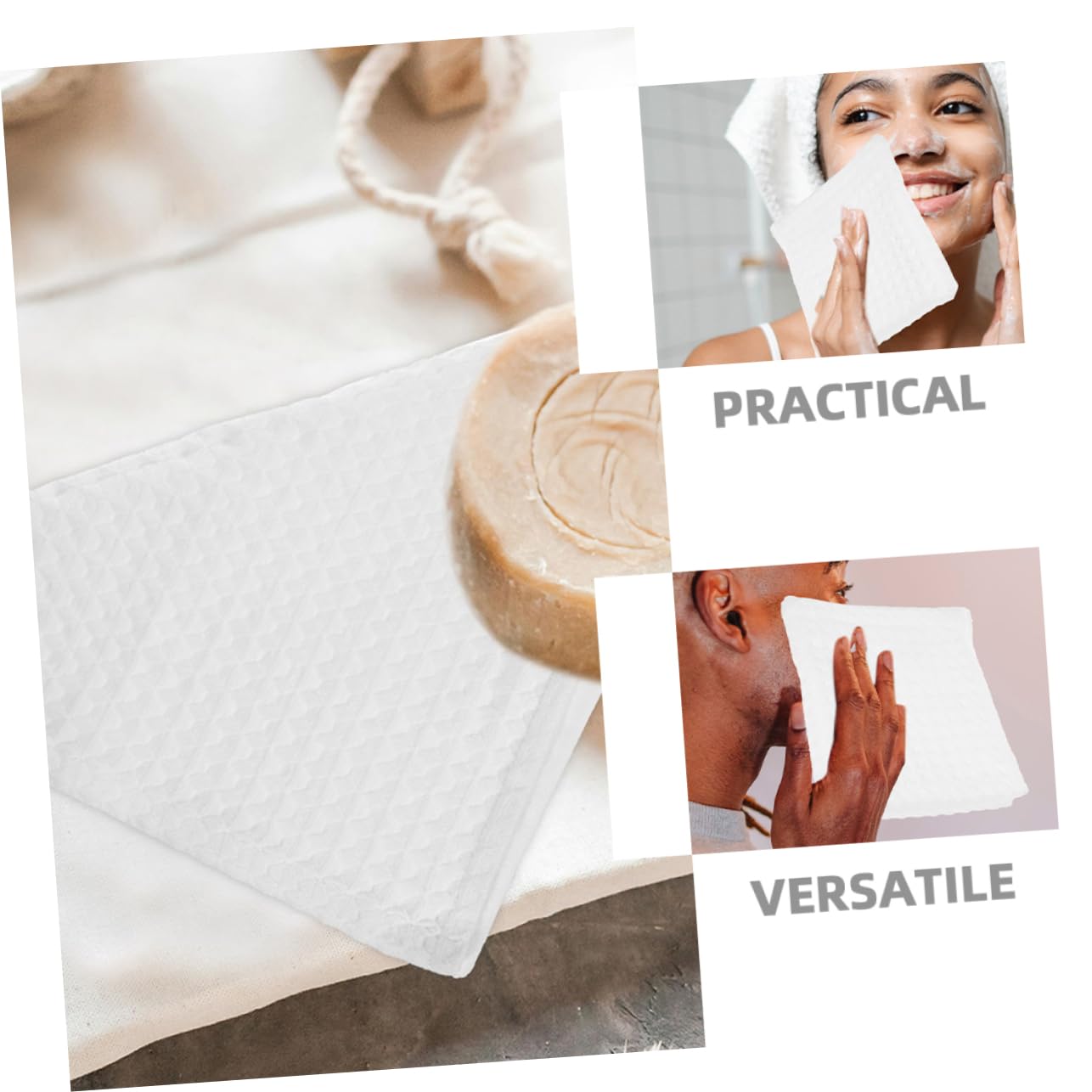 FOMIYES 2 Set Di Salviette Per Il Viso Struccanti Morbidi Panni in Cotone Riutilizzabili E Assorbenti 3 Pezzi*2
