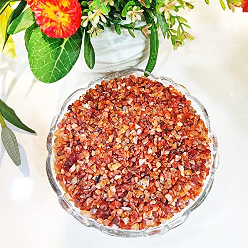 Image of Reiki Crystal Red Carnelian Chips Stone for Vastu Natural Red Carnelian Crystal Chips for Aquarium Home Decor Garden Table Decor Stones Pebble Reiki Gemstones 1 Kg