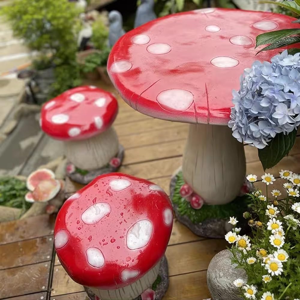 Mushroom Stool Outdoor Stool, Mushroom Stool Resin Mushroom