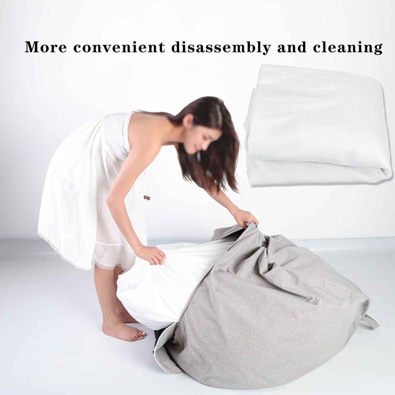 Bean Bag Chair Liner, Stocking Inner Liner for Bean Bag Cover, No Filler, Net Inner for Polystyrene Beads (Small) - Image 5