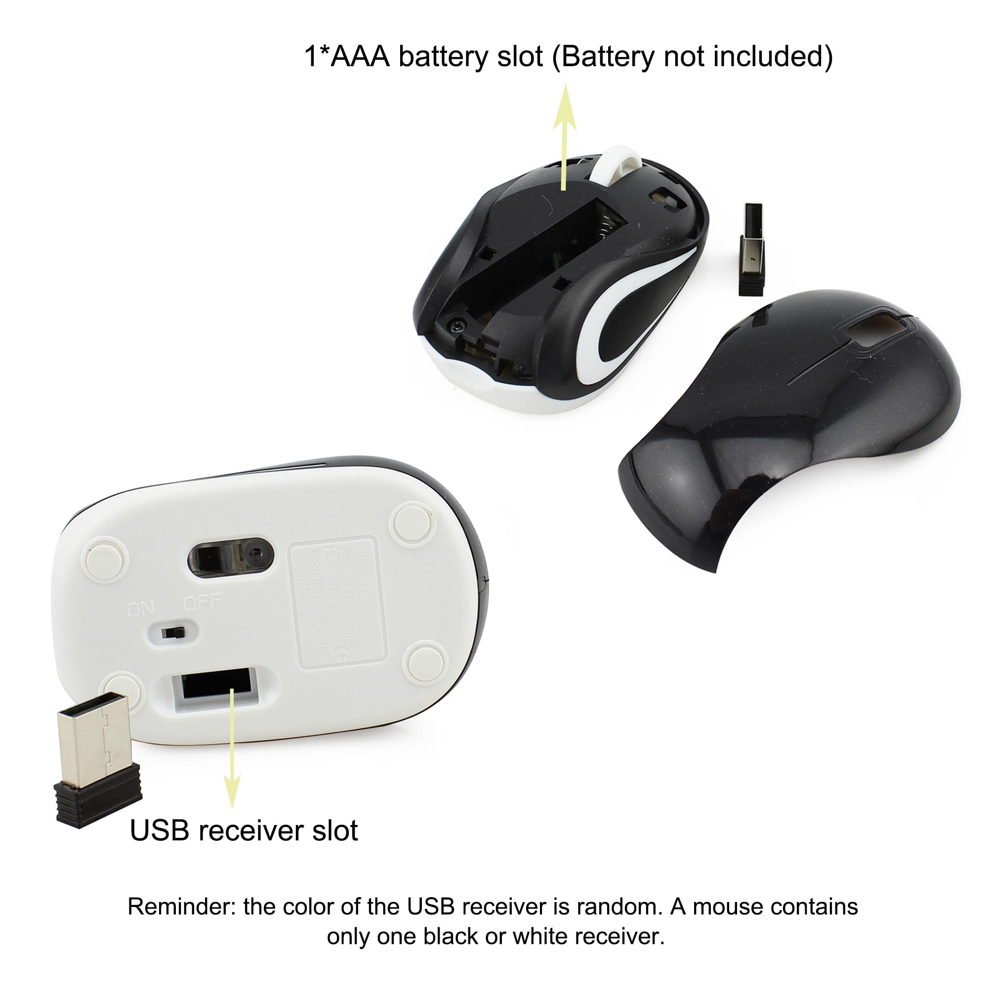 Mini mouse wireless carino mouse per computer portatile compatto portatile compatto da viaggio USB ottico 3 pulsanti 1000 DPI mouse cordless per computer portatile PC notebook MacBook regalo per