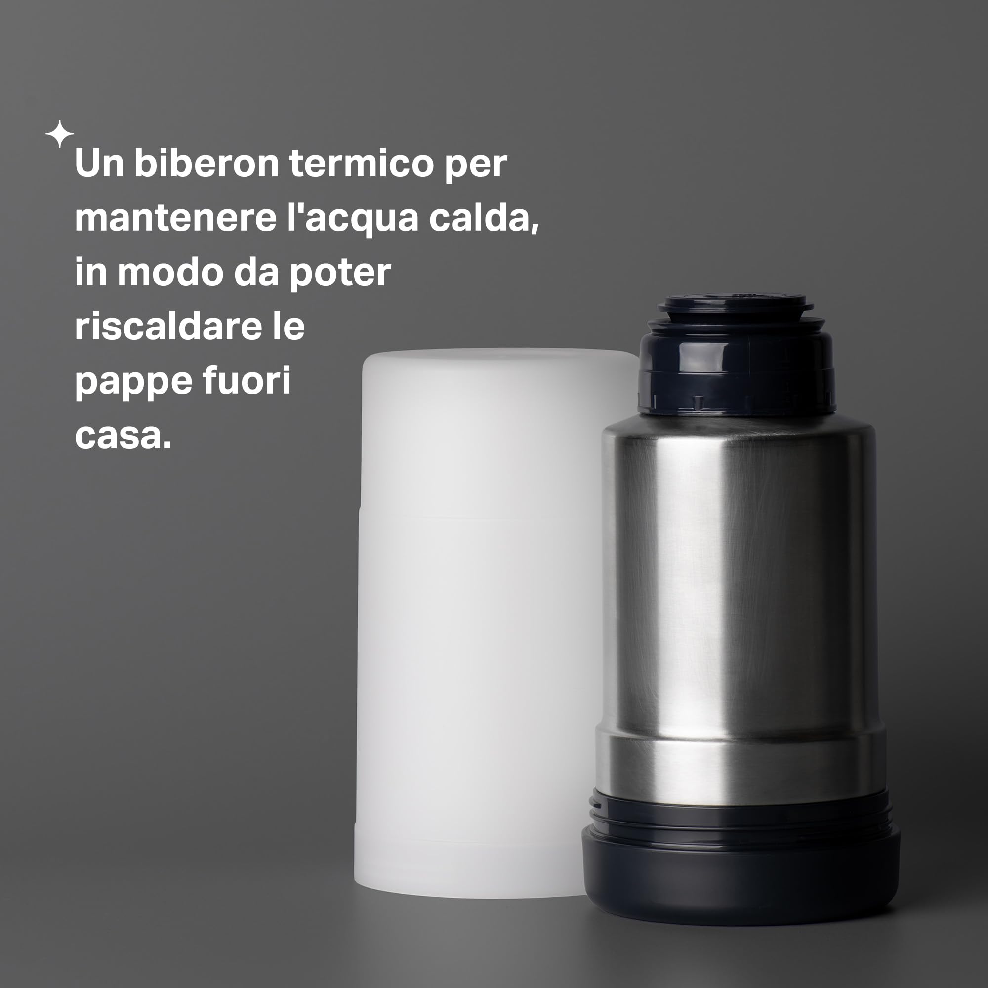 Tommee Tippee Scaldabiberon da Viaggio, Ideale per Viaggi, Isolamento Termico, Borraccia in Acciaio inox con Tappo a Prova di Perdite