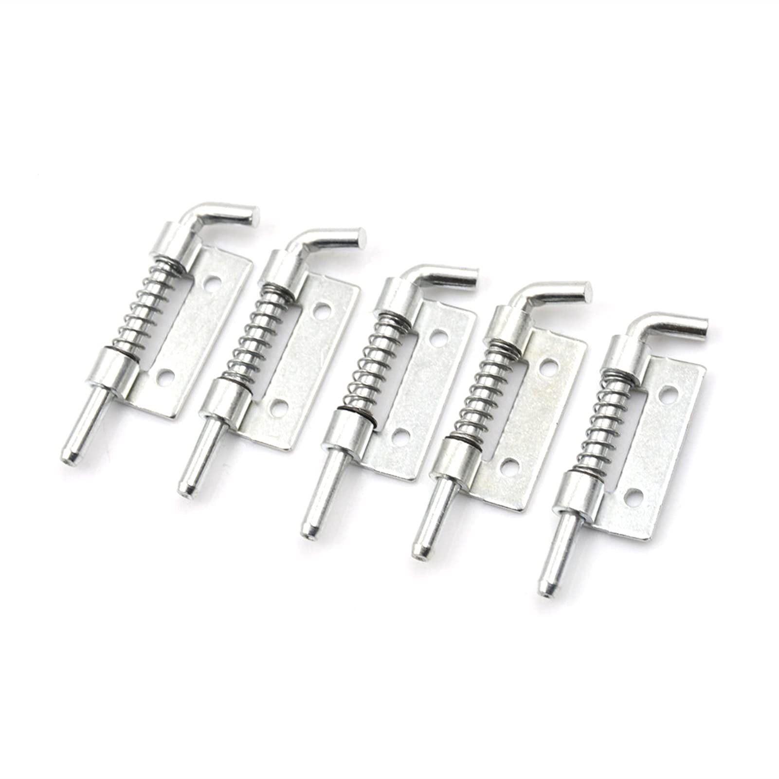 NVSFZGIYG Slide Bolt Door Lock Hasp,Gate,5pcs/lot Silver Spring Loaded Metal Security Barrel Latch Tone Latches Cabinet s Hardware Button