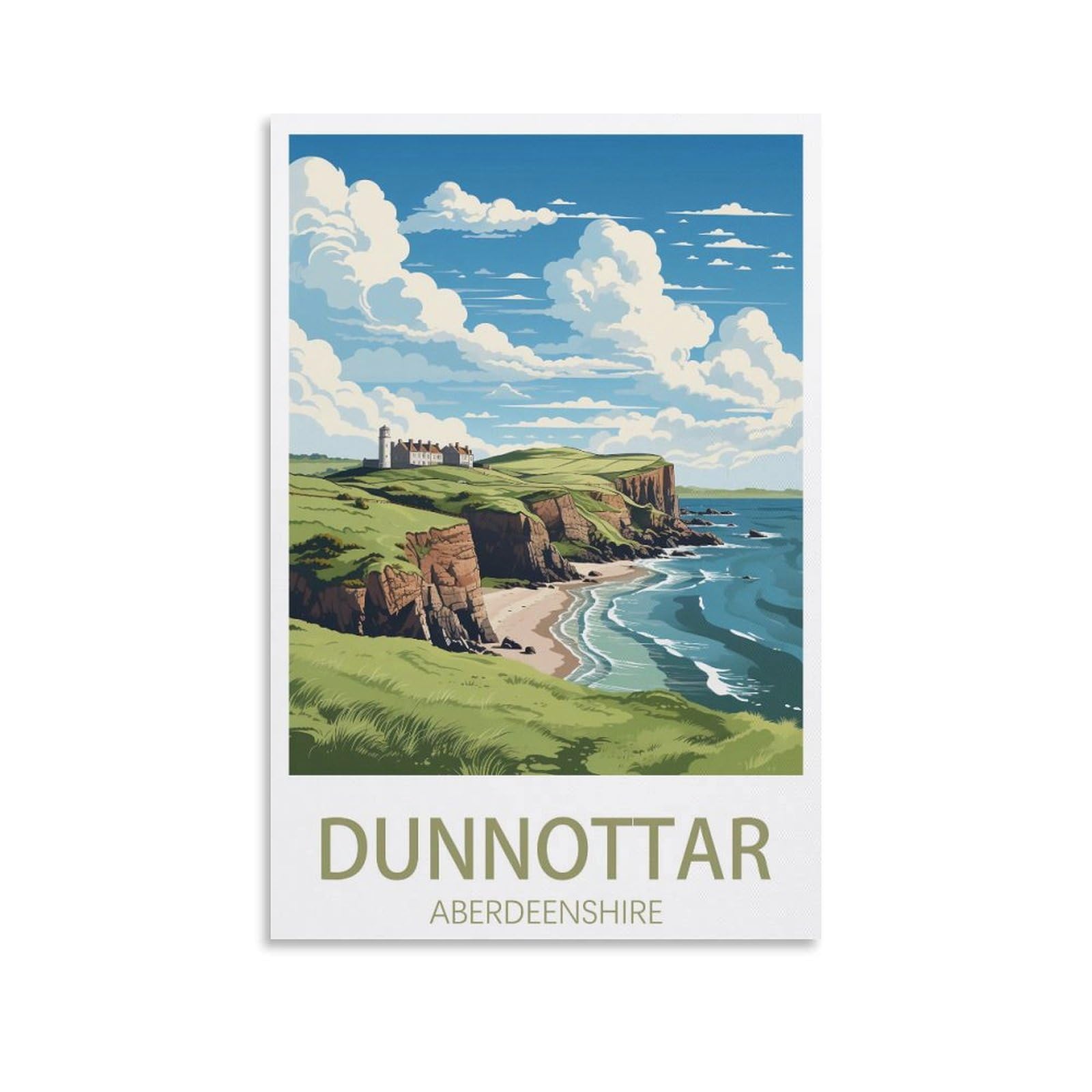 EZMLFA 5D Diamond Art Kits for Beginner,Dunnottar Aberdeenshire,Diamond Art Kits Gem Cross Stitch Easy Kits for Beginner Crystal Art Crafts Home Wall Decor 40x50cm