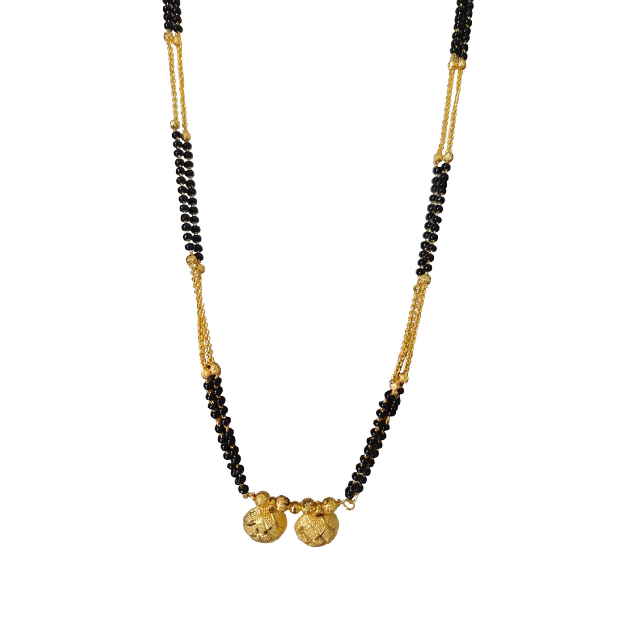 AAIKU Maharashtrian Traditional Gold Plated Neha Sar Black Beads Long Mangalsutra and Earrings Set for Women 36 Inch (B0D6W7NDHY) Amazon Price History, Amazon Price Tracker