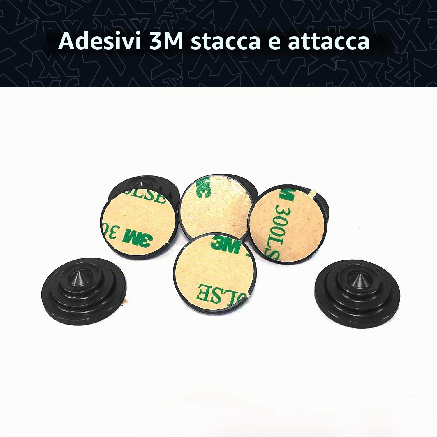 XCMAN - Placca Antiscivolo per Snowboard con 4 Strati e Borchie coniche in Alluminio, Diametro 19.99 cm - 9 Pezzi