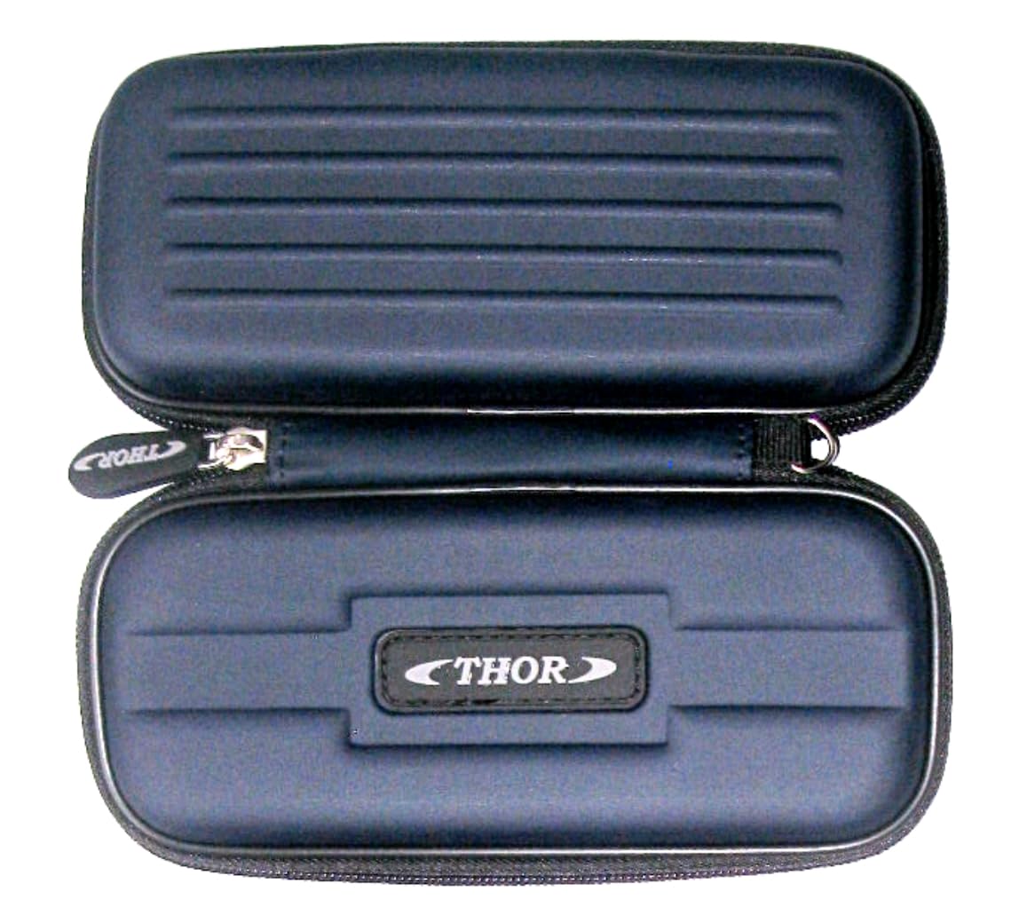 THOR-DARTS T-Wally Mesh-3 Dart Case, Steel Blue (Dark) for 3 Darts Plus Accessories