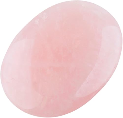Miniatura 3 de Rockcloud Piedras ovaladas de preocupación, piedra de bolsillo de palma, geometría de terapia de chakras de cristal curativo, cuarzo rosa, paquete