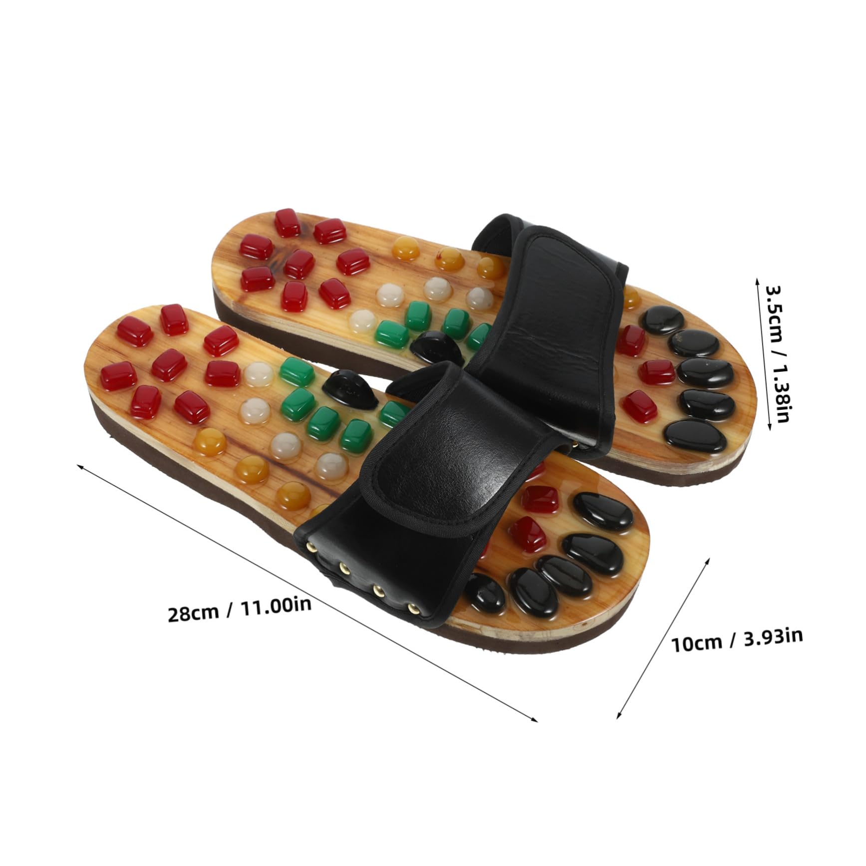 Akupressur Massage Sandalen zum Hineinschlüpfen, Schwarz 43-44