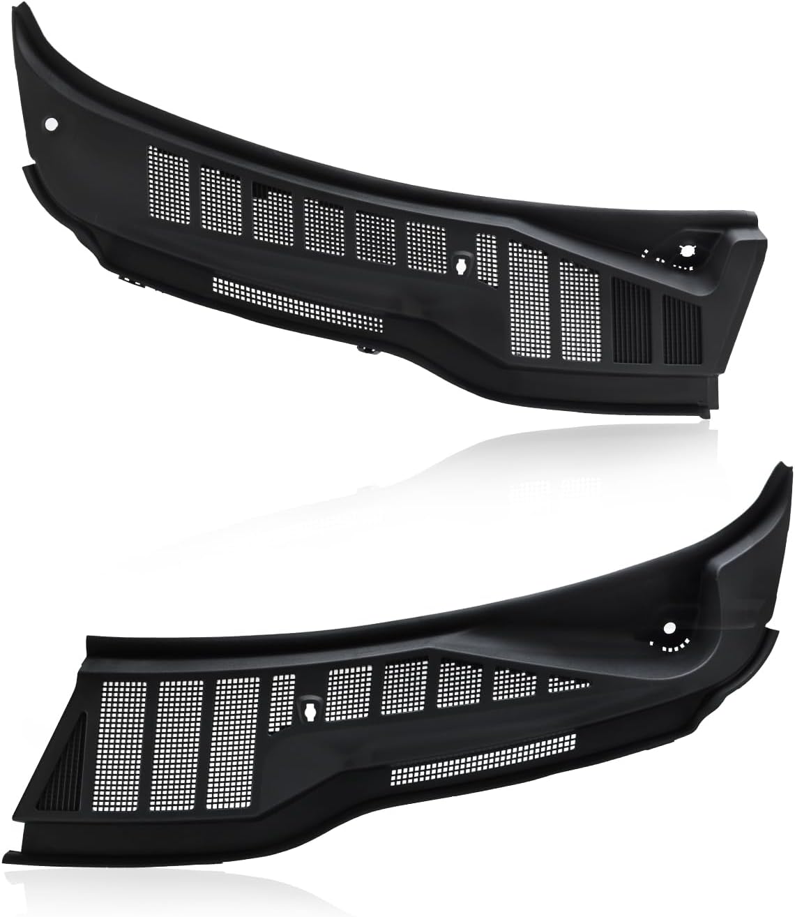 OKLPF Windshield Wiper Cowl Panel Grille Compatible with 2021-2025 Ford F150 F-150,Replacement ML3Z-15022A68-BA ML3Z-15022A69-BA,Left and Right Front Windshield Wiper Cowl Grille Insert Panel