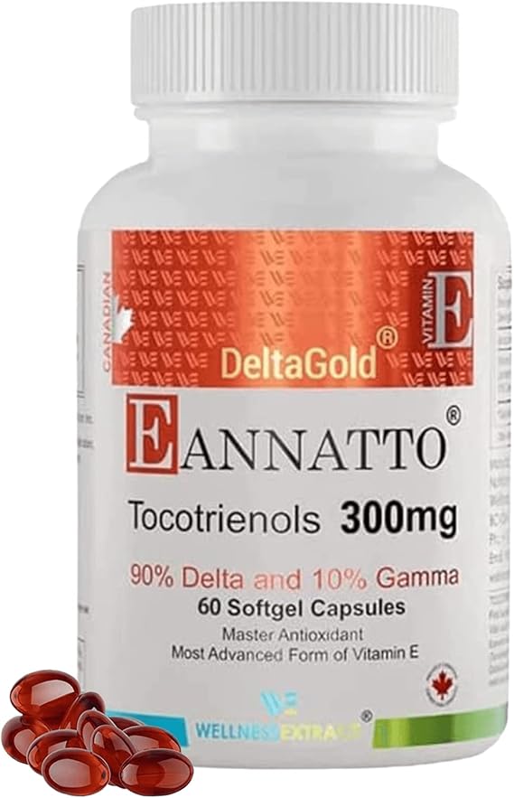 E Annatto Tocotrienols Deltagold 300mg, Vitamin E Tocotrienols Supplements 60