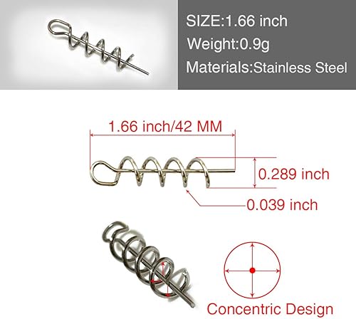 Miniatura 2 de Aoyoho Señuelo suave de 0.591in1.024in1.299in1.654in con cierre de resorte para pesca al aire libre con manivela de cebo suave