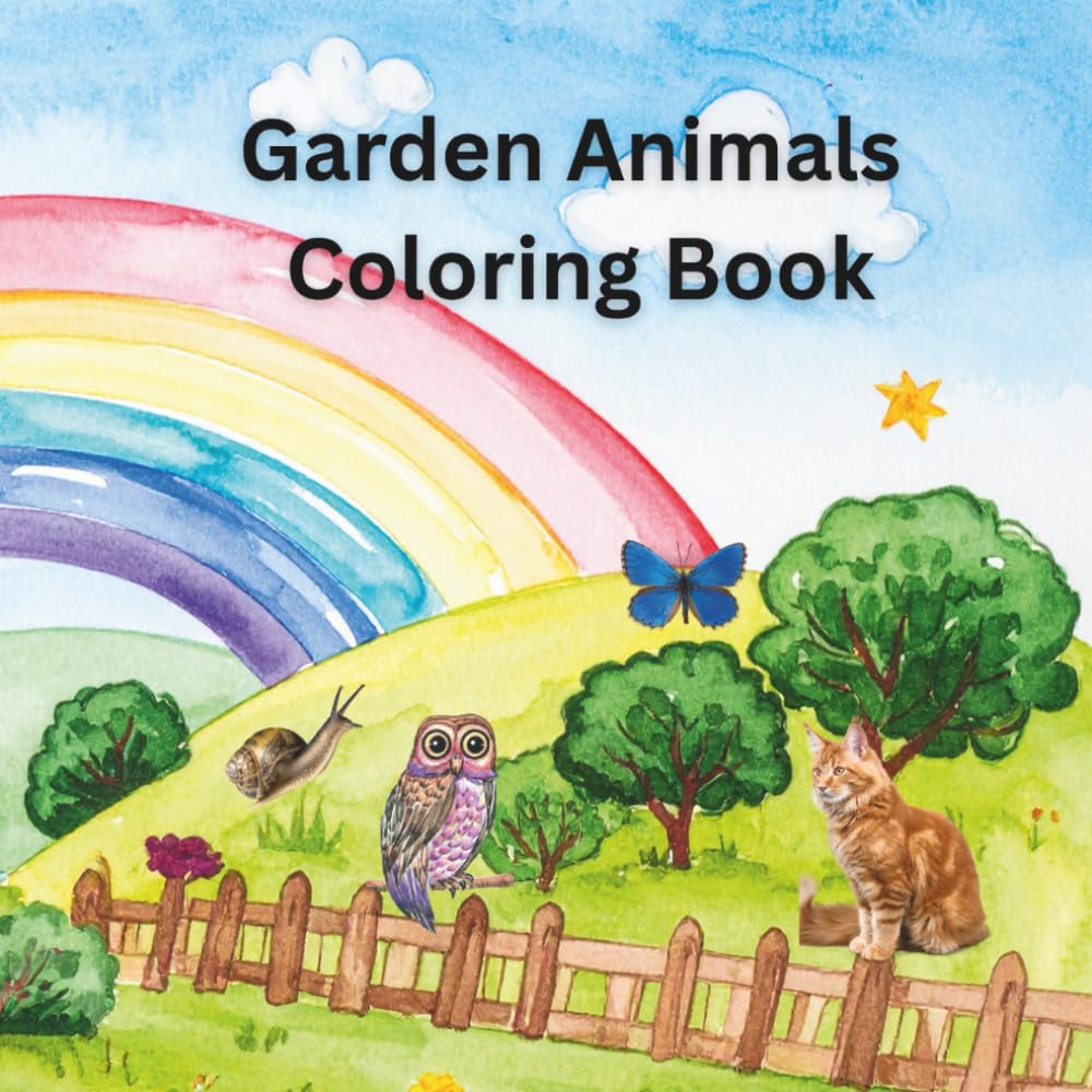 Garden Animals Coloring Book: Cute Garden Animals Perfect for little hands and creative mind.