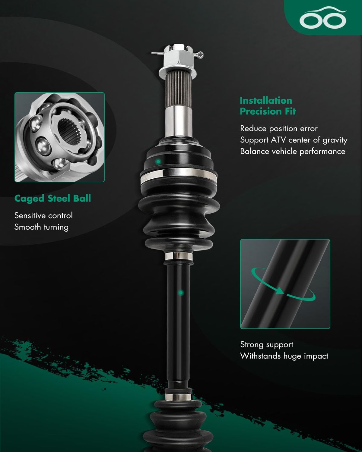 SCITOO CV Axle Drive Shaft Assembly 2008-2012 fits for Polaris Ranger RZR 800 Rear Left/Right