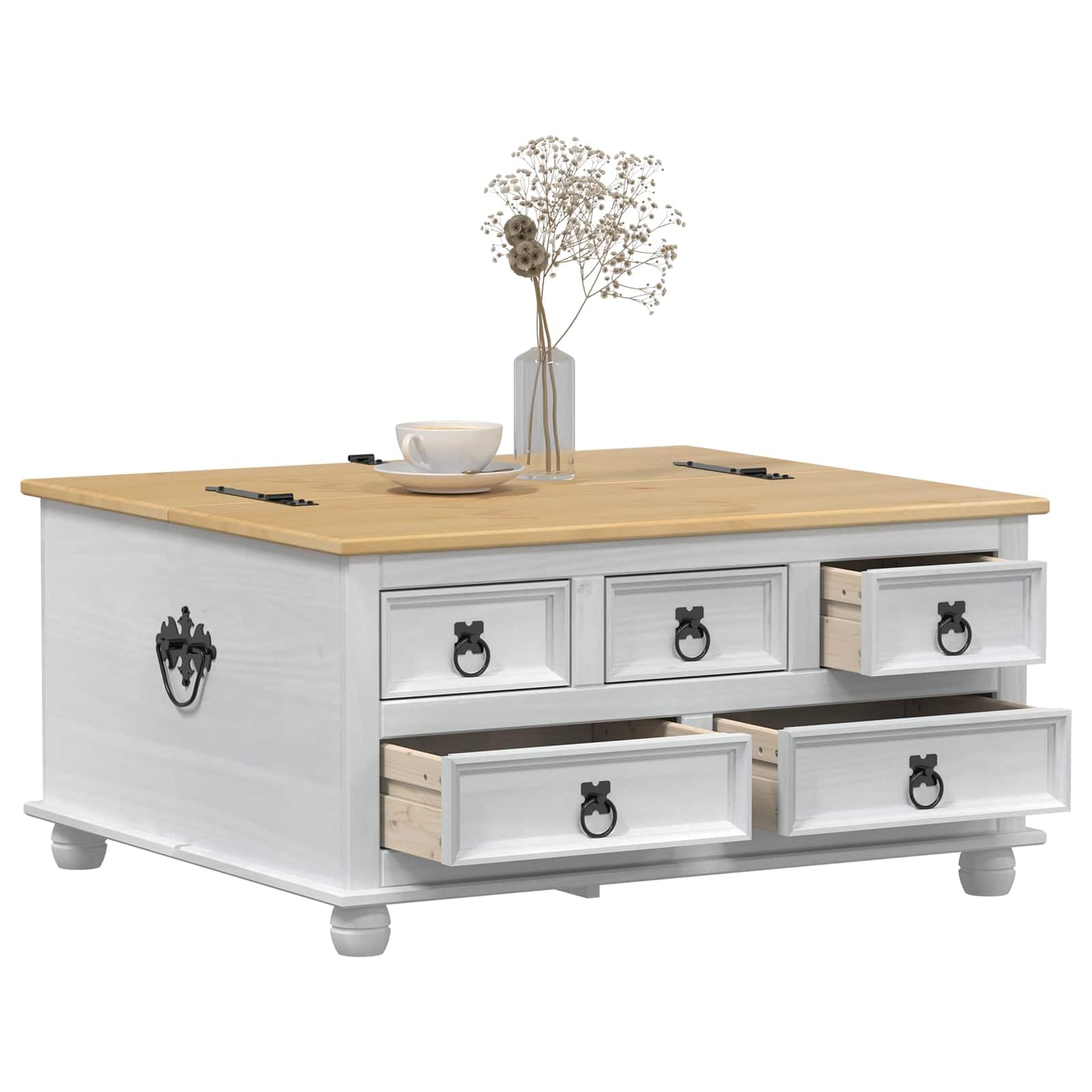 Caja de almacenamiento blanca 90 x 78 x 45 cm madera maciza de pino rústico baúl de madera con espacio de almacenamiento, caja decorativa, baúl de asiento, organizador para salón, dormitorio