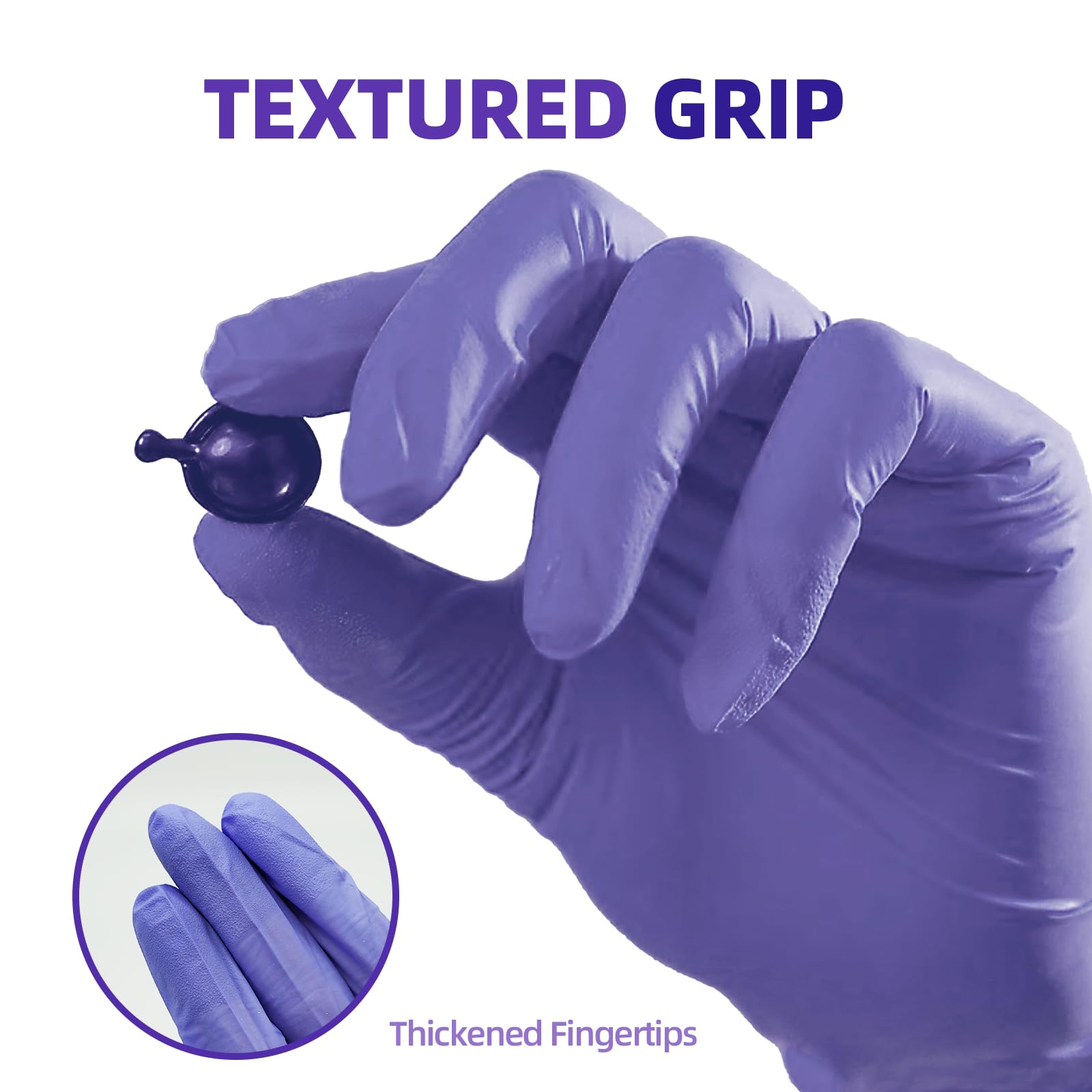 Jointown Guantes de nitrilo para examen, guantes médicos de color morado hielo, desechables, sin látex, sin polvo, para exámenes, limpieza de preparación de alimentos, caja grande de 1000, L