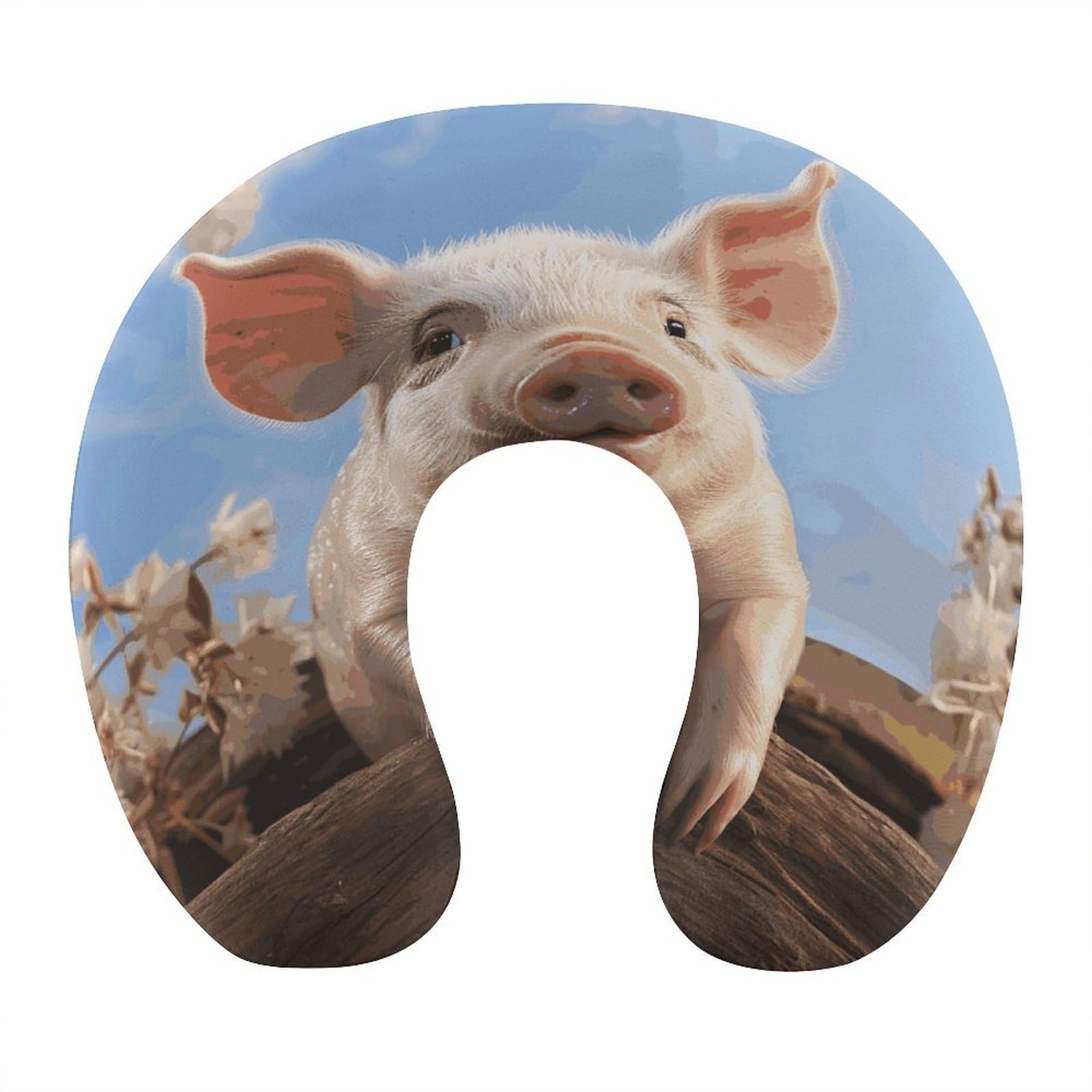 Almohada sonriente en forma de U, núcleo de almohada de espuma viscoelástica, cojín, proporciona apoyo para el cuello, almohada de viaje, adecuada para aviones, coches, hogares y oficinas.